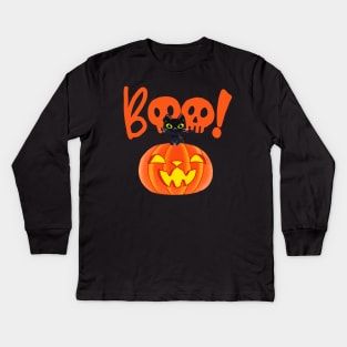 Halloween Spooky Season Kids Long Sleeve T-Shirt